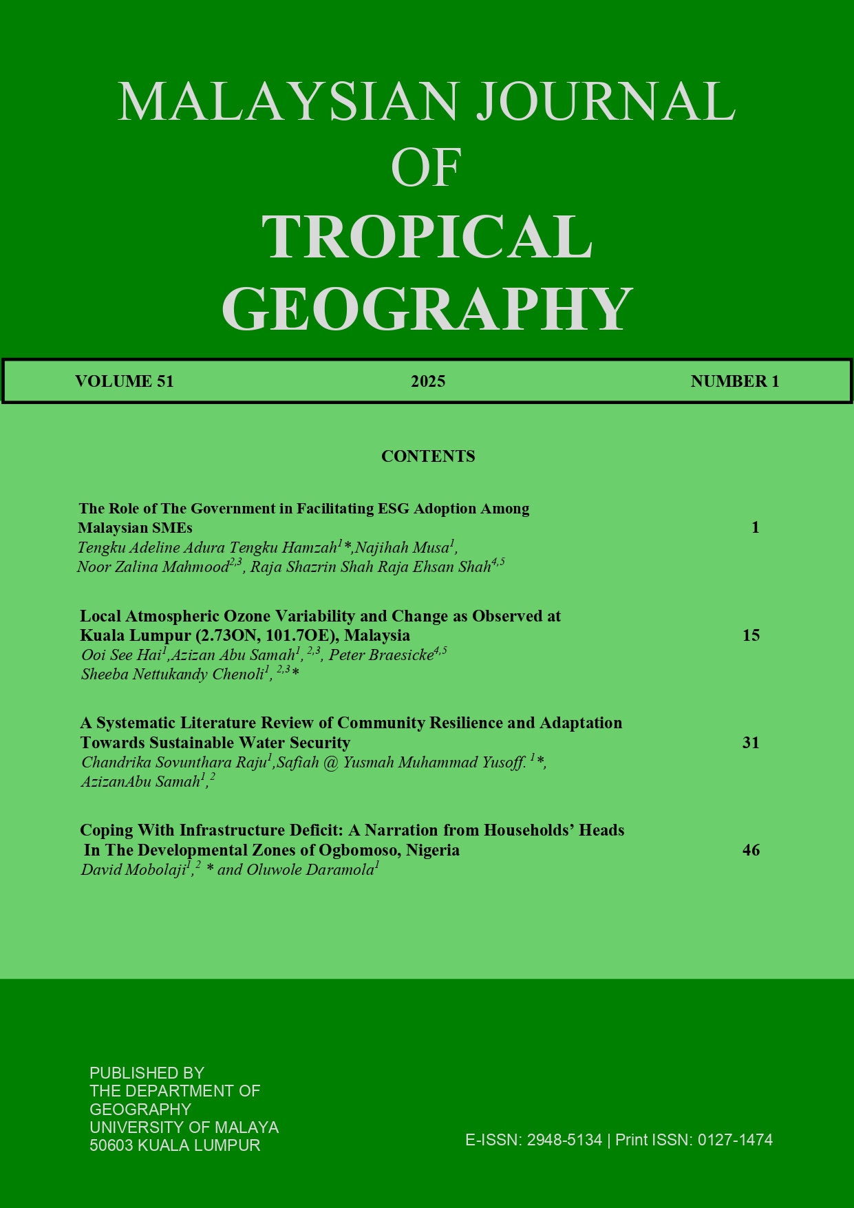 Vol. 51 No. 1 (2025): MJTG VOLUME 51, 2025 | Malaysian Journal of ...